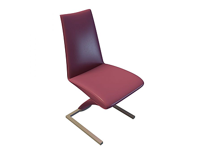 酒红色椅子模型3d模型