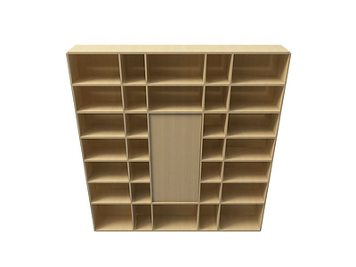 3d简约格子书柜模型