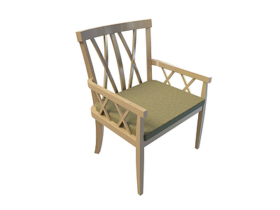 3d实木镂空椅子模型