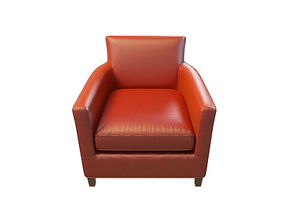 3d橘红色沙发椅模型