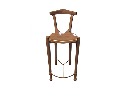实木艺术吧椅模型3d模型