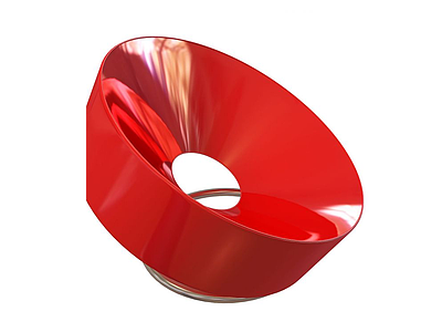 红色圆形椅子模型3d模型