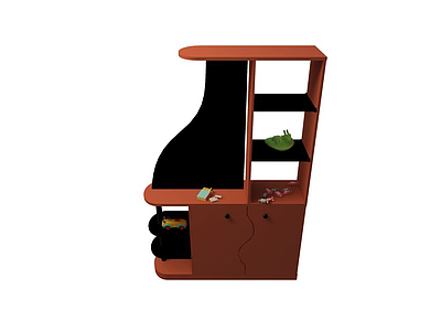 实木玄关酒柜模型3d模型
