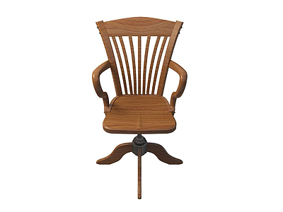 3d田园风实木椅免费模型