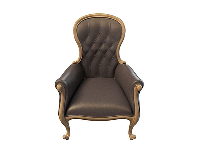 黑色拉扣扶手椅模型3d模型