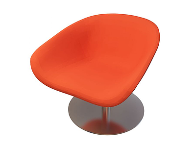 橘红色休闲椅模型3d模型
