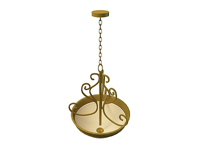 3d铜质欧式吊灯免费模型