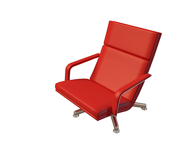 红色皮艺办公椅模型3d模型