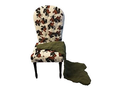 3d布艺印花沙发椅免费模型