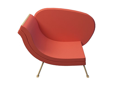 3d红色沙发椅模型