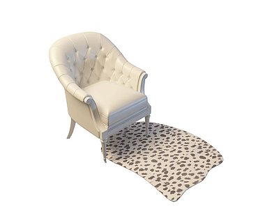 白色皮质沙发椅模型3d模型