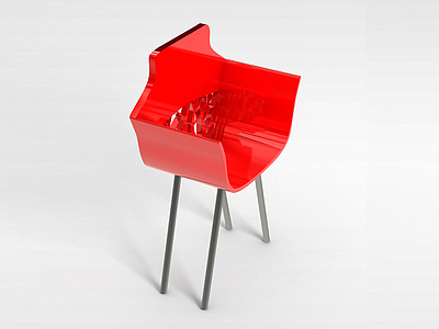 3d创意红色休闲椅模型