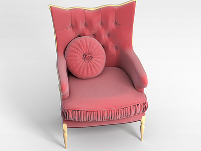 红色沙发椅模型3d模型