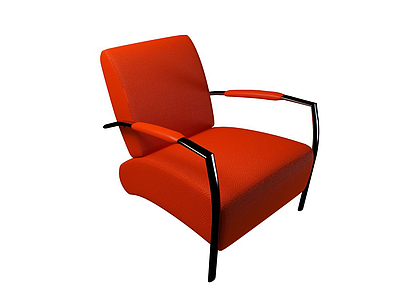 3d橘色沙发椅模型