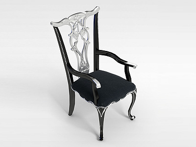 3d欧式雕花高背椅模型