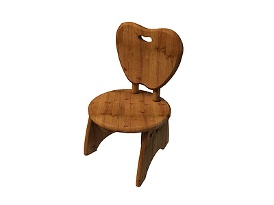 3d中式户外实木椅模型