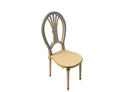 欧式实木餐椅模型3d模型