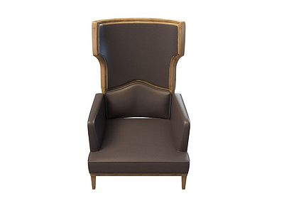 3d黑色皮质沙发椅模型