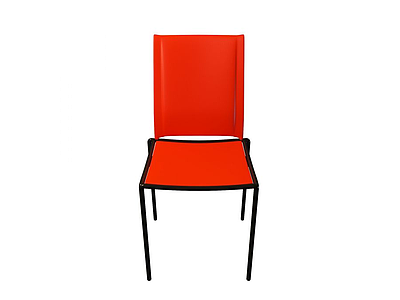 3d红色餐椅免费模型