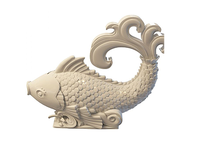 3d鱼雕塑装饰免费模型