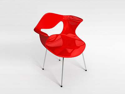 3d红色椅子模型