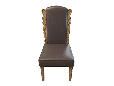 3d欧式镶边皮艺椅免费模型