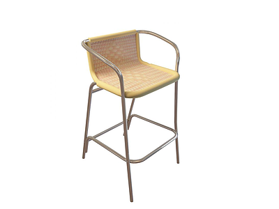不锈钢高脚椅模型3d模型