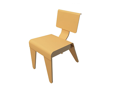 3d中式木板椅模型