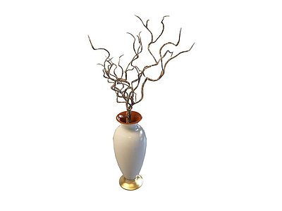 干枝花瓶模型3d模型