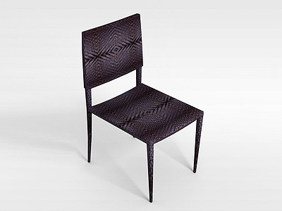 3d简约花纹餐椅模型