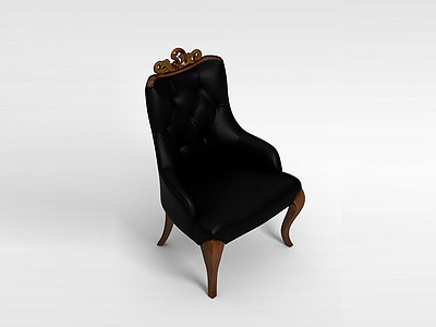 3d棕色真皮沙发椅模型