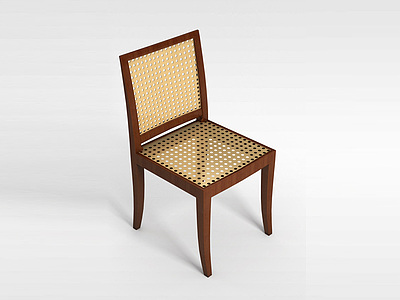 3d实木镂空椅模型