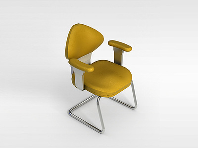 3d创意黄皮扶手椅模型