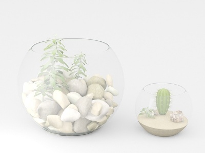 3d玻璃鱼缸花瓶模型