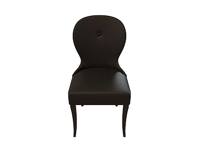 黑色皮艺餐椅模型3d模型