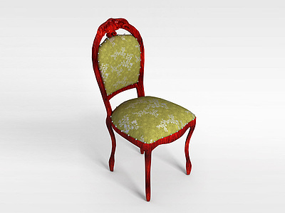 3d欧式印花椅子模型