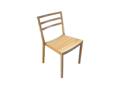3d实木小餐椅模型