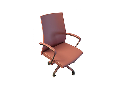 红色办公椅模型3d模型