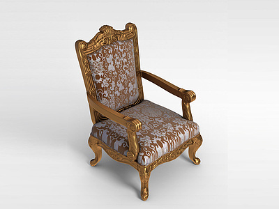 3d欧式古典雕花沙发椅模型