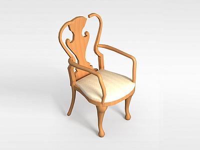 3d简约实木椅子模型