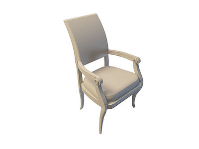3d欧式橡木椅模型