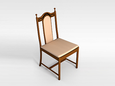 3d简约中式实木椅模型