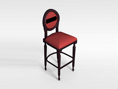 欧式复古吧椅模型3d模型