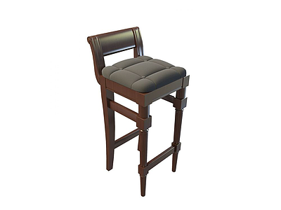 实木吧椅模型3d模型