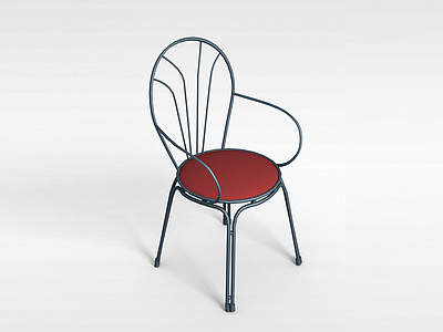 3d欧式铁艺餐椅模型