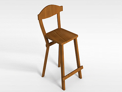 3d实木吧椅模型