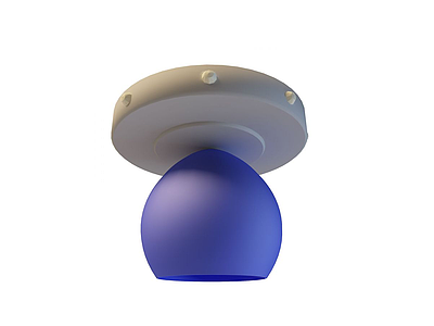 3d蓝色吸顶灯免费模型