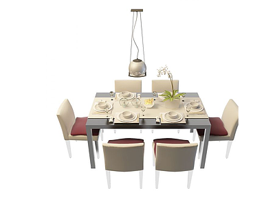 3d现代时尚餐桌椅免费模型