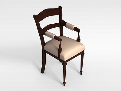 3d中式实木书房椅模型