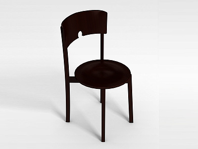 3d实木圆椅模型